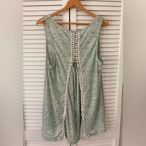 Torrid Mint and Cream Lace-Up Back Tank Tunic Top Size 3X